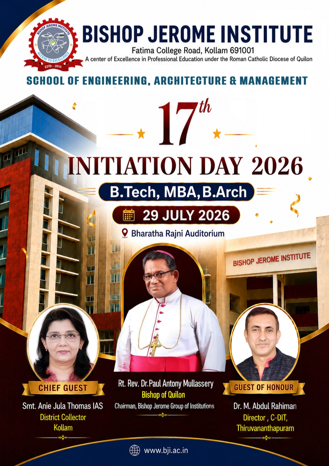 Bishop Jerome Institute to Hold 17th Initiation Day on 29th July 2026